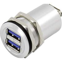 TRU Components 92007P28 USB A dubbele inbouwbus 3.0 USB-14-BK 1408769 Inhoud: 1 st - thumbnail