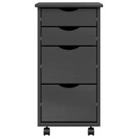 Ladekast MOSS verrijdbaar massief grenenhout grijs - thumbnail