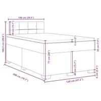 Boxspring met matras fluweel donkergrijs 120x200 cm - thumbnail