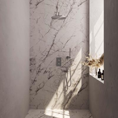 3-Weg Omstelling Regendouche Set met Geborsteld RVS Afwerking