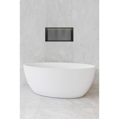 Hotbath &More Inbouwnis - 30 x 60 x 10 cm - Frameless - met LED-verlichting - Geborsteld Zwart PVD