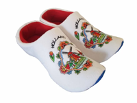 Witte Klompsloffen Holland Rode Tulp - thumbnail