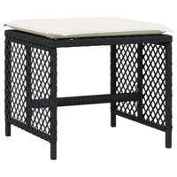 13-delige Tuinset met kussens poly rattan zwart - thumbnail