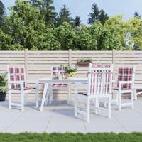 VidaXL Tuinstoelkussens 4 st 100x50x3 cm oxford stof ruitpatroon rood - thumbnail