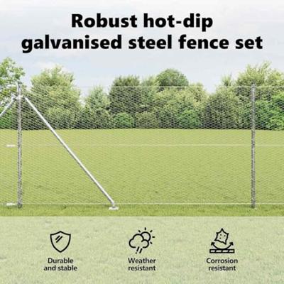 VidaXL Afrasteringspaal zilver 10 x 1,2 m (25 mm gaas) staal