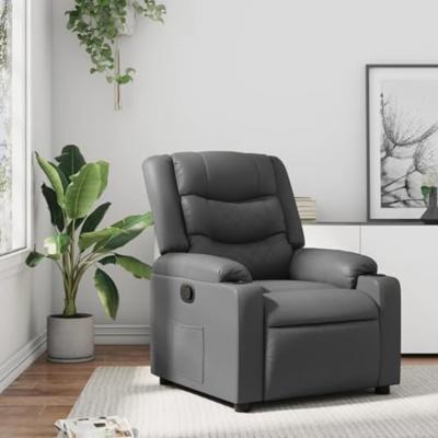 Fauteuil verstelbaar kunstleer grijs