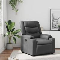 Fauteuil verstelbaar kunstleer grijs - thumbnail