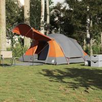 VidaXL Tunneltent 8-persoons waterdicht grijs en oranje - thumbnail