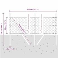 VidaXL Afrasteringspaal groen 10 x 0,5 m (50 mm gaas) staal en pvc - thumbnail