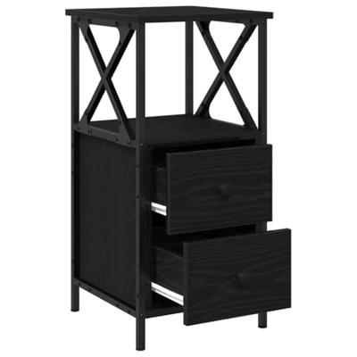 Nachtkastje met lade Zwart eiken 34 x 35.5 x 70 cm