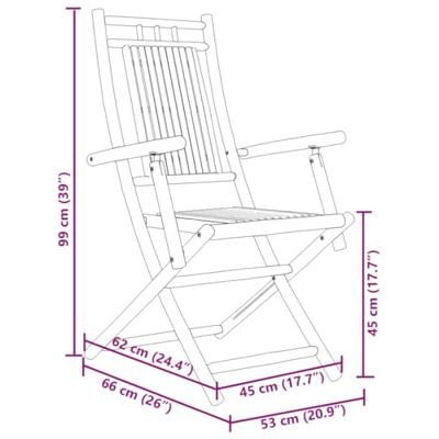 Tuinstoelen 2 st inklapbaar 53x66x99 bamboe