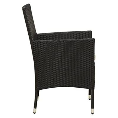 9-delige Tuinset met kussens poly rattan zwart 9-delige Tuinset met kussens poly rattan zwart