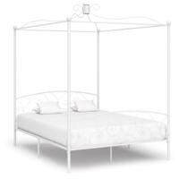 Hemelbedframe metaal wit 180x200 cm - thumbnail