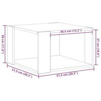 Salontafel artisanaal eikenkleurig 51.5 x 51.5 x 30 cm - thumbnail