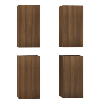 Tv-meubelen 4 st 30,5x30x60 cm bewerkt hout bruin eikenkleur