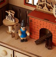 Small Foot - houten adventskalender woonkamer met lichtjes - thumbnail