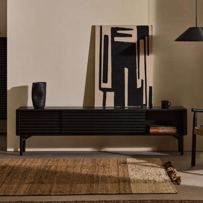 Kave Home TV-meubel 'Lenon' Eikenhout, 200cm, kleur Zwart