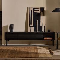 Kave Home TV-meubel 'Lenon' Eikenhout, 200cm, kleur Zwart - thumbnail