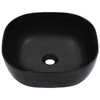 Wastafel 42,5x42,5x14,5 cm keramiek zwart - thumbnail
