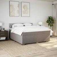 Boxspring met matras stof taupe 180x200 cm - thumbnail