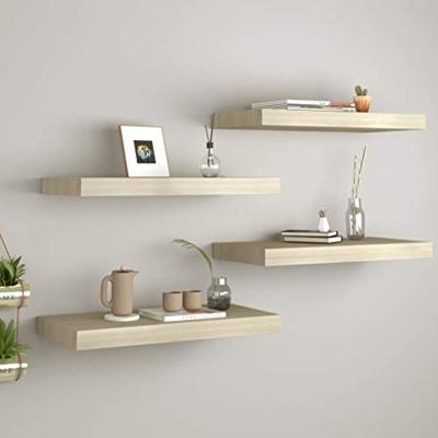 VidaXL Wandschappen zwevend 4 st 60x23,5x3,8 cm mdf eikenkleurig VidaXL Wandschappen zwevend 4 st 60x23,5x3,8 cm mdf eikenkleurig