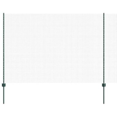 VidaXL Hek met paal groen 1,6 x 25 m staal en pvc