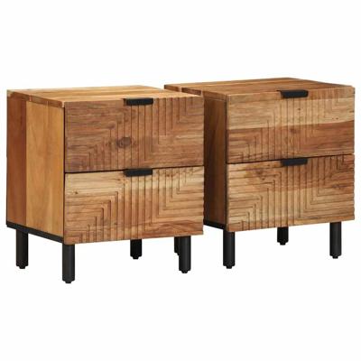Nachtkastjes 2 stuks 40x33x46 cm Massief hout Acacia
