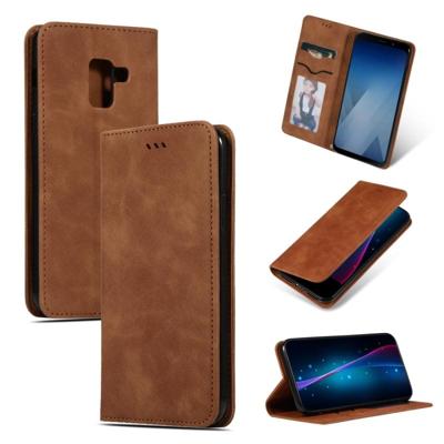 Retro huid feel Business magnetische horizontale Flip lederen case voor Samsung Galaxy A8 plus 2018 ?? (bruin) Retro huid feel Business magnetische horizontale Flip lederen case voor Samsung Galaxy A8 plus 2018 ?? (bruin)