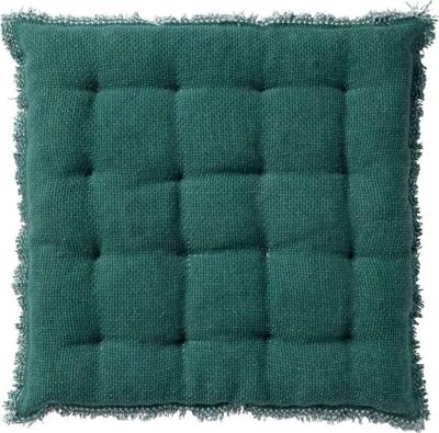 Dutch Decor burto stoelkussen van gewassen katoen sagebrush green 40x40 cm