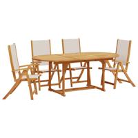 5-delige Tuinset massief acaciahout en textileen - thumbnail