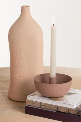 J-Line kaarshouder Kom - ijzer - oud roze - small - 2 stuks