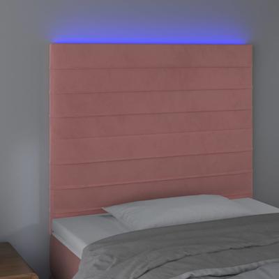 Hoofdbord LED 180x5x78/88 cm fluweel roze