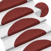 VidaXL Trapmatten zelfklevend 15 stuks 56x17x3 cm bordeaux rood halfrond - thumbnail