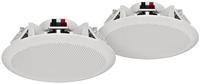 MONACOR SPE-284/WS ELA weerbestendig ELA plafondluidspreker-paar met 2-weg systeem en dome-tweeters, plafondinbouwluidsprekers, temperatuurbestendig tot 100 graden Celsius, in wit - thumbnail