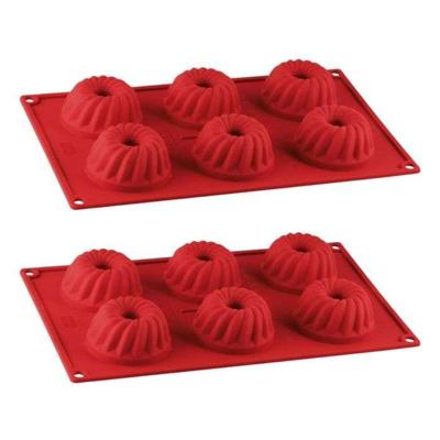 Set van 2 kougelhofvormen met 6 uitsparingen - DR OETKER - Flexxibel Love - 30 x 18 cm