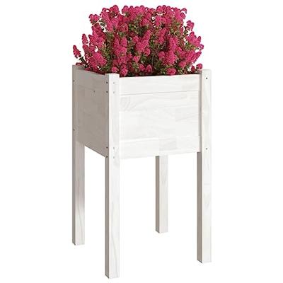 VidaXL Plantenbakken 2 st 40x40x70 cm massief grenenhout wit
