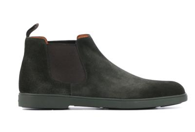 Santoni Heren Boots in Suede (Groen)