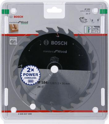Bosch Accessories Bosch Power Tools 2608837698 Hardmetaal-cirkelzaagblad 184 x 16 mm Aantal tanden: 24 1 stuk(s)