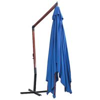 Zweefparasol met houten paal 400x300 cm blauw - thumbnail