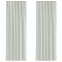 Gordijnen voile met roedezakken 2 st lichtgrijs - thumbnail