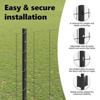 VidaXL Hek met paal grijs 1,6 x 10 m staal en pvc - thumbnail