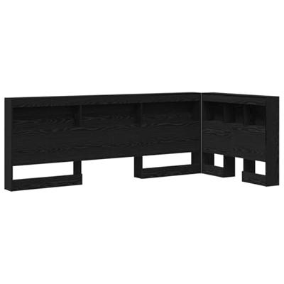 Opberghoofdbord met plank Zwart eiken 90 cm Bewerkt hout