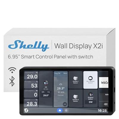 Shelly Wall Display X2i Black Muur-touchdisplay WiFi, Bluetooth Shelly Shelly Wall Display X2i Black Muur-touchdisplay WiFi, Bluetooth Shelly