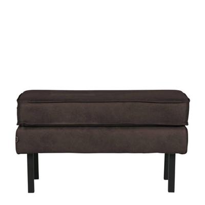 WOOOD Hocker 'Rodeo' Eco leder, kleur Zwart