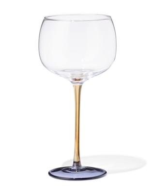 HEMA Wijnglas 380ml glas geel met blauw (multi)