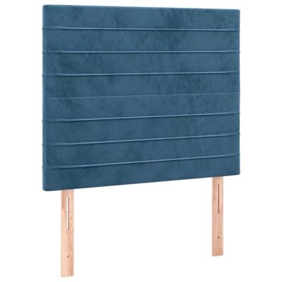 Boxspring met matras en LED fluweel donkerblauw 140x190 cm