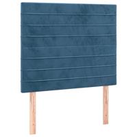 Boxspring met matras fluweel donkerblauw 90x200 cm - thumbnail