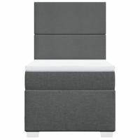 Boxspring met matras stof donkergrijs 90x200 cm - thumbnail