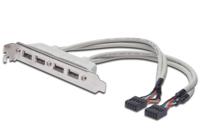 Digitus AK-300304-002-E 4 x USB A 2 x IDC (10-pin) Beige kabeladapter/verloopstukje - thumbnail