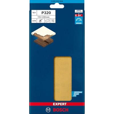 Bosch Accessories EXPERT C470 2608900868 Oscillerend schuurpapier Geperforeerd Korrelgrootte (num) 320 (l x b) 230 mm x 115 mm 10 stuk(s)
